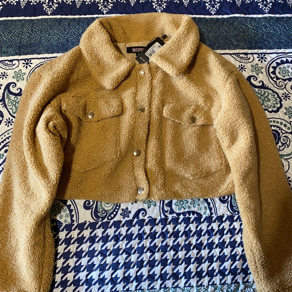 MissPap crop teddy coat